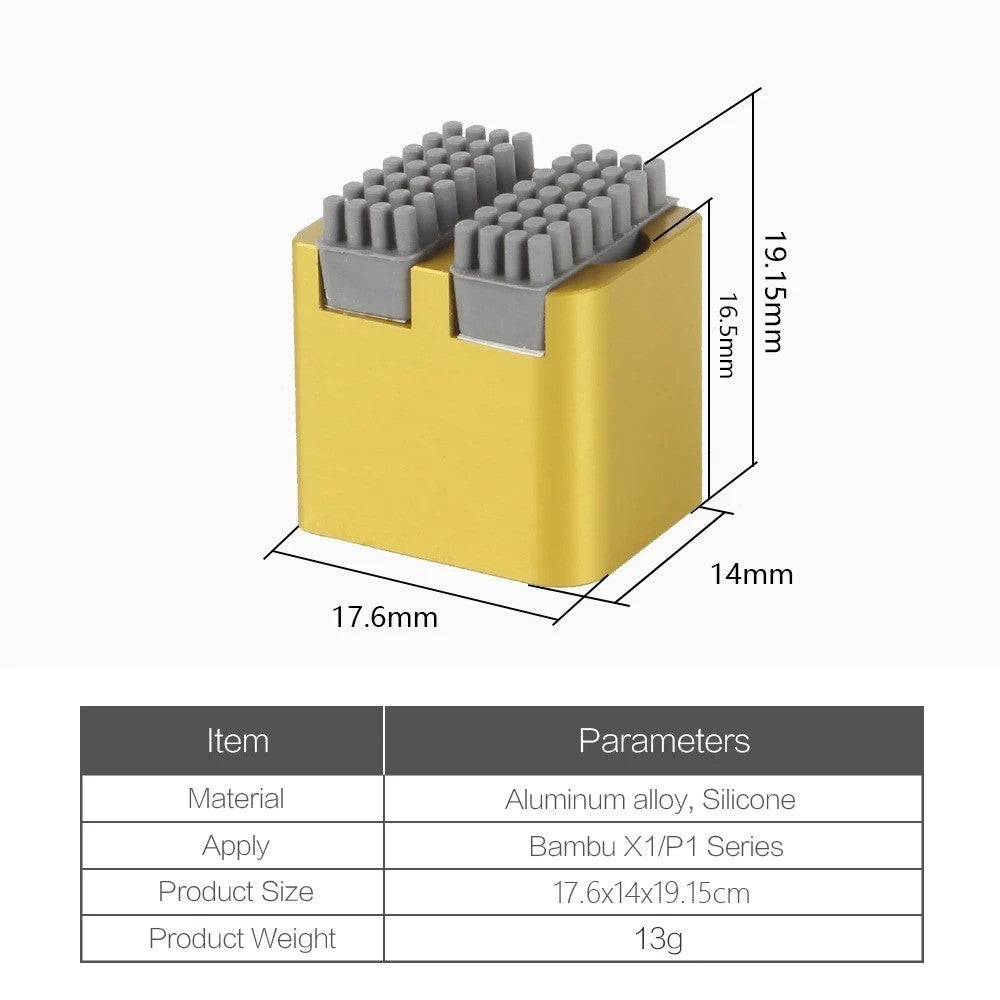 Bambu Lab X1 P1S Mounted Nozzle Brush Silicone Scrubber Wiper 3D Printer Parts - Image 3