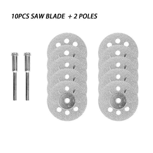 12PCS Rotary Diamond Glass Cutting Discs Disks 2x Mandrel Dremel Tools 25mm UK - Dukes Supplies