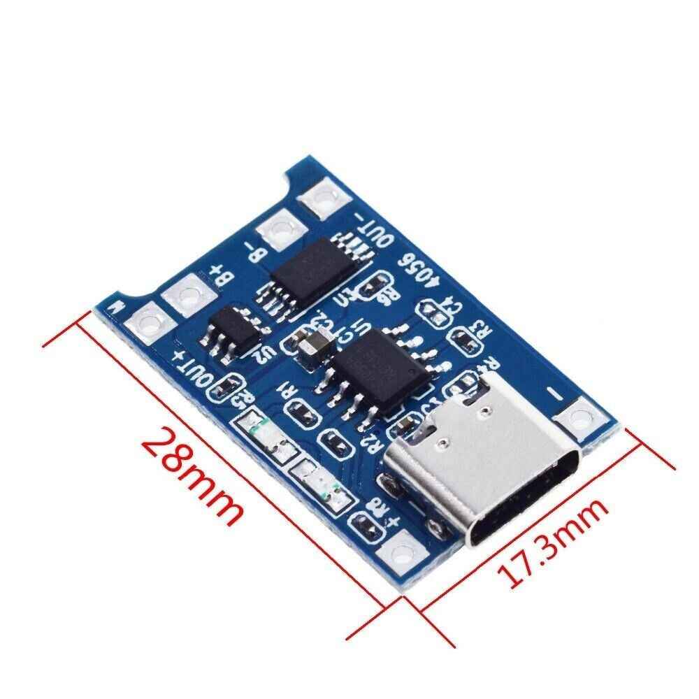 TP4056 18650 Lithium Battery Charger Type C Micro USB Module Charging Board 5V - Dukes Supplies