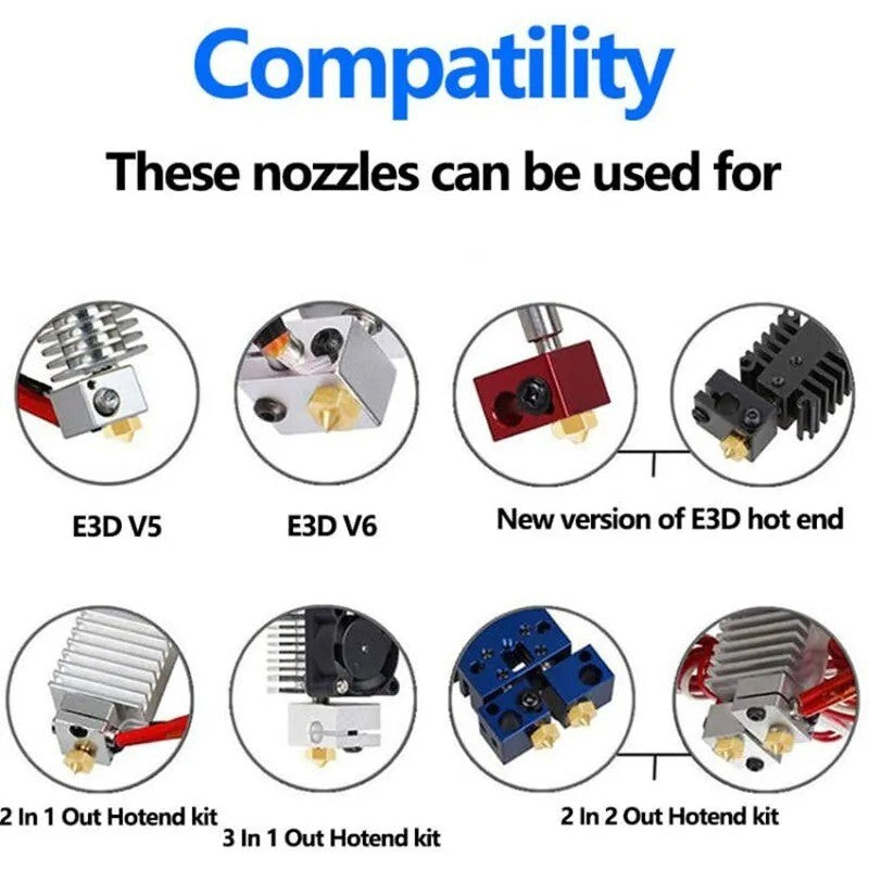 E3D V6 0.4mm PTFE Coated Brass Nozzle 1.75mm Non Stick 3D Printer - Dukes Supplies