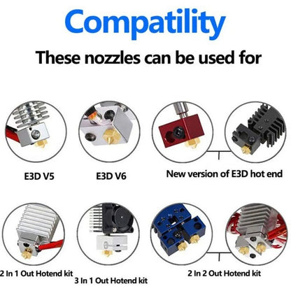 E3D V6 0.4mm PTFE Coated Brass Nozzle 1.75mm Non Stick 3D Printer - Dukes Supplies