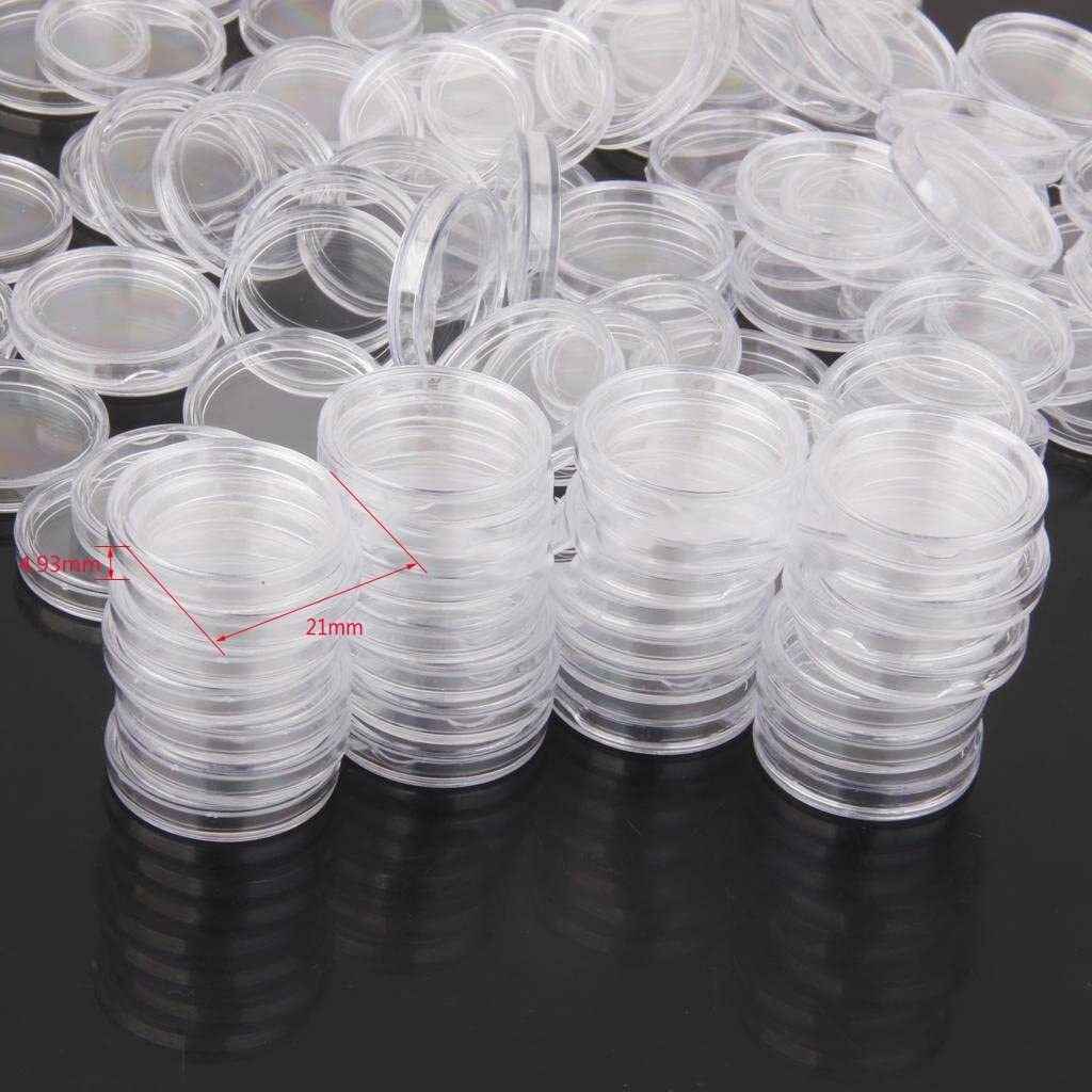 21mm Coin Capsules - 1p Coin Holder Clear Capsules Round Display Case Container - Dukes Supplies