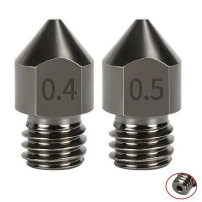 2pcs 0.4mm Hardened Steel 3D Printer Nozzle MK8 CR-10 Ender 3 Anet A8 m6 - Dukes Supplies