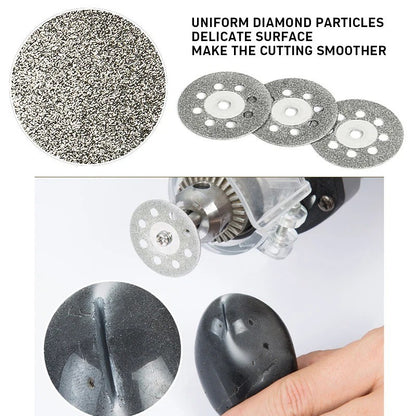 60pc Cutting Discs Wheel Saw Diamond Blades Set & Shanks For Rotary Tool Dremel - Image 5