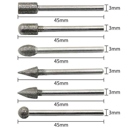 20Pcs Dremel Diamond Grinding Burr Drill Bit Set For Woodworking Rotary Tool - Dukes Supplies