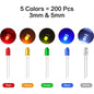 200pcs LED Diodes 3/5mm LED Light Emitting Bulb Lamp, Science, DIY, Electronics - Dukes Supplies