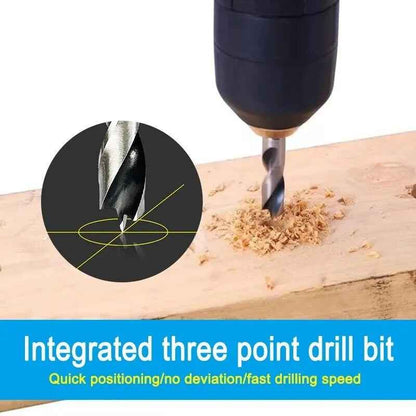 6pc Three Pointed Drill Bits Set - Hex Shank Woodwork Drill Tool Set HSS Steel - Dukes Supplies