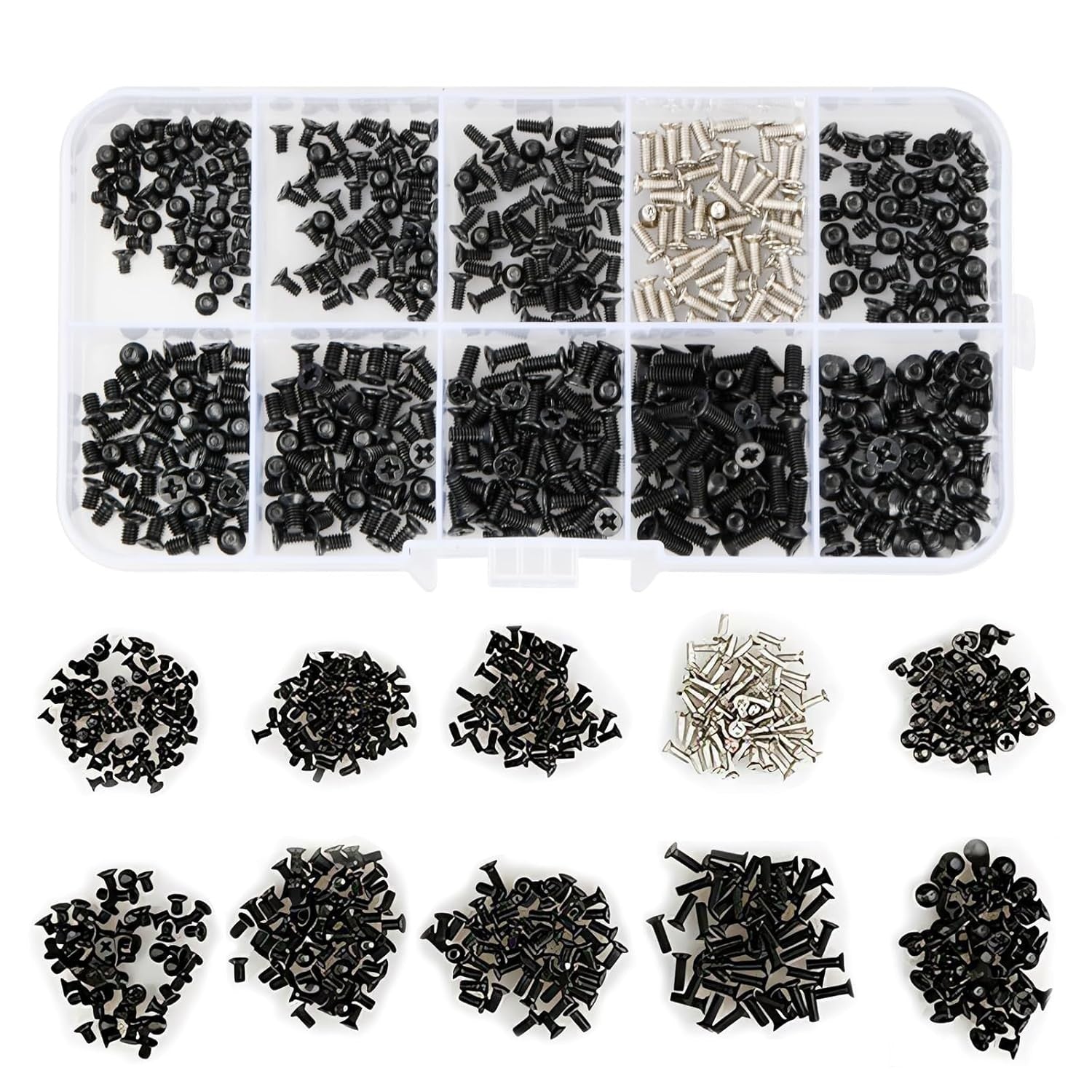 500pc Laptop Computer Screw Kit M2 M2.5 M3 Flat Head Phillips Screw - Image 8