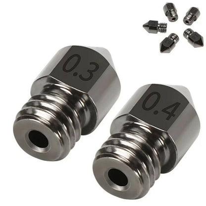 2pcs 0.4mm Hardened Steel 3D Printer Nozzle MK8 CR-10 Ender 3 Anet A8 m6 - Dukes Supplies