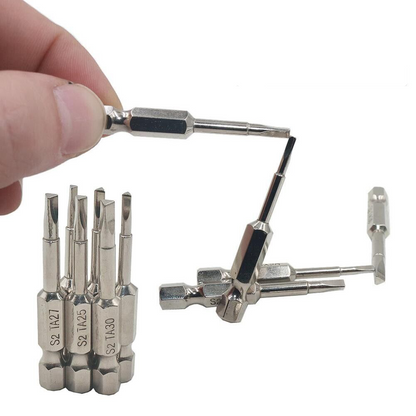 6Pcs Magnetic Triangle Head Screwdriver Bits S2 Steel 1/4" Hex Shank Alloy 50mm - Dukes Supplies