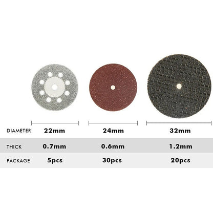 60pc Cutting Discs Wheel Saw Diamond Blades Set & Shanks For Rotary Tool Dremel - Image 3