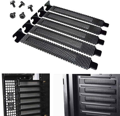 PC Computer PCI Slot Cover Blanking Off Plates | Mesh Design for Ventilation - Dukes Supplies