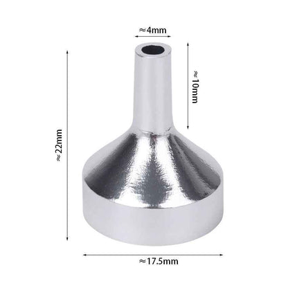 Small Mini Metal Funnels for Atomizers, Vials & Small Bottles Silver 18mm - Dukes Supplies