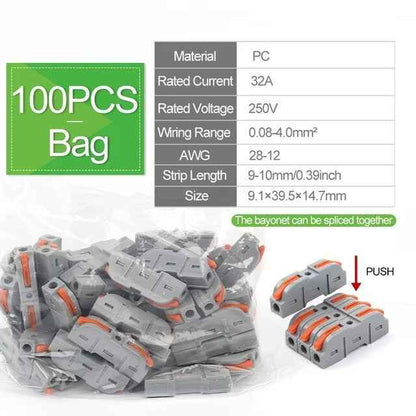 SPRING LEVER TERMINAL BLOCK ELECTRICAL CABLE WIRE CONNECTOR QUICK SPLICE INLINE - Dukes Supplies