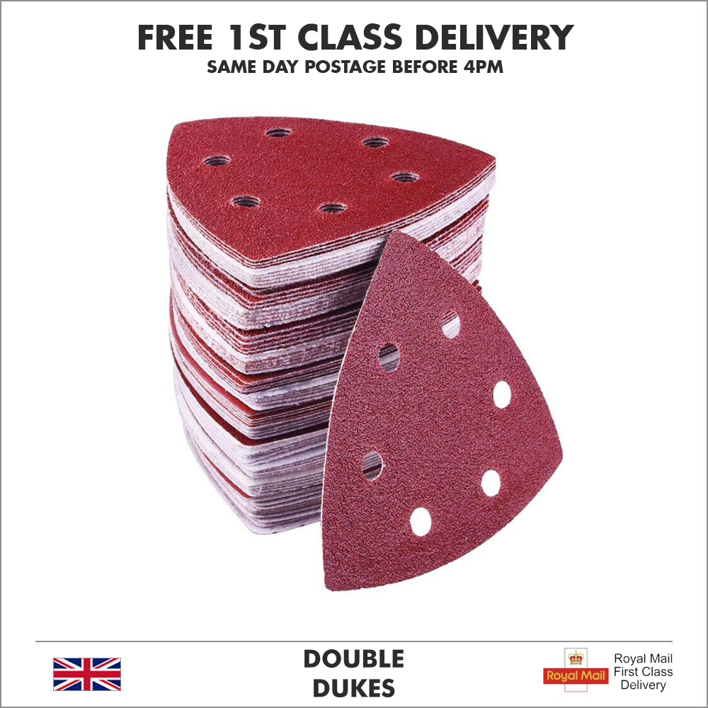 40-400 Grit Triangular Sanding Paper Disc Pad Pack Oscillating Multi Tool Set - Dukes Supplies