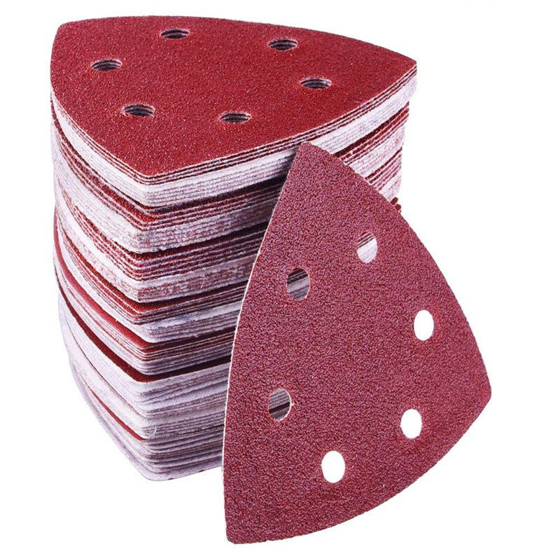 40-320 Grit Triangular Sanding Paper Disc Pad Pack Oscillating Multi Tool Set - Dukes Supplies