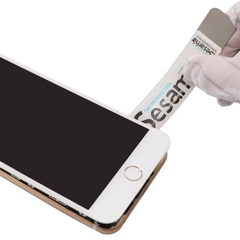 Stainless Steel Metal Flat Curved Spudger 0.1mm Ultra Thin Pry Opening Tool - Dukes Supplies