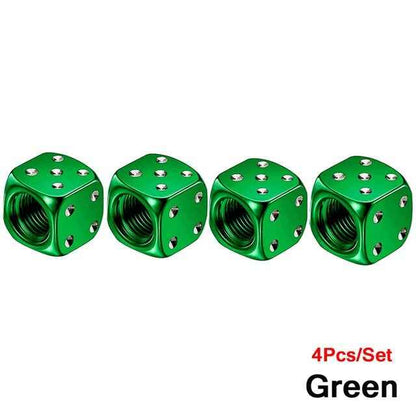 Dice Valve Caps for Cars, Set of 4, Caravans, Motorcycles, BMX - UK Seller - Dukes Supplies