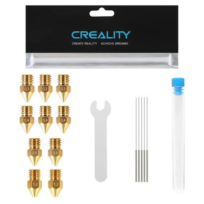 Creality 3D Printer MK8 Extruder Nozzle Kit with Nozzle Cleaners & Wrench Tool - Dukes Supplies