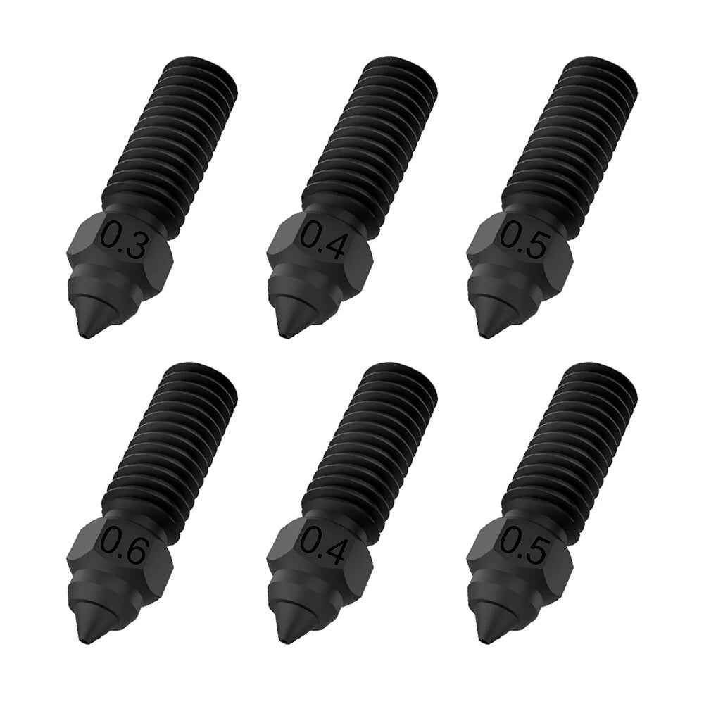 Creality K1/K1 Max CR-M4 Nozzle Hardened Steel 0.2mm-1.2mm 3D Printer M6 Thread - Dukes Supplies