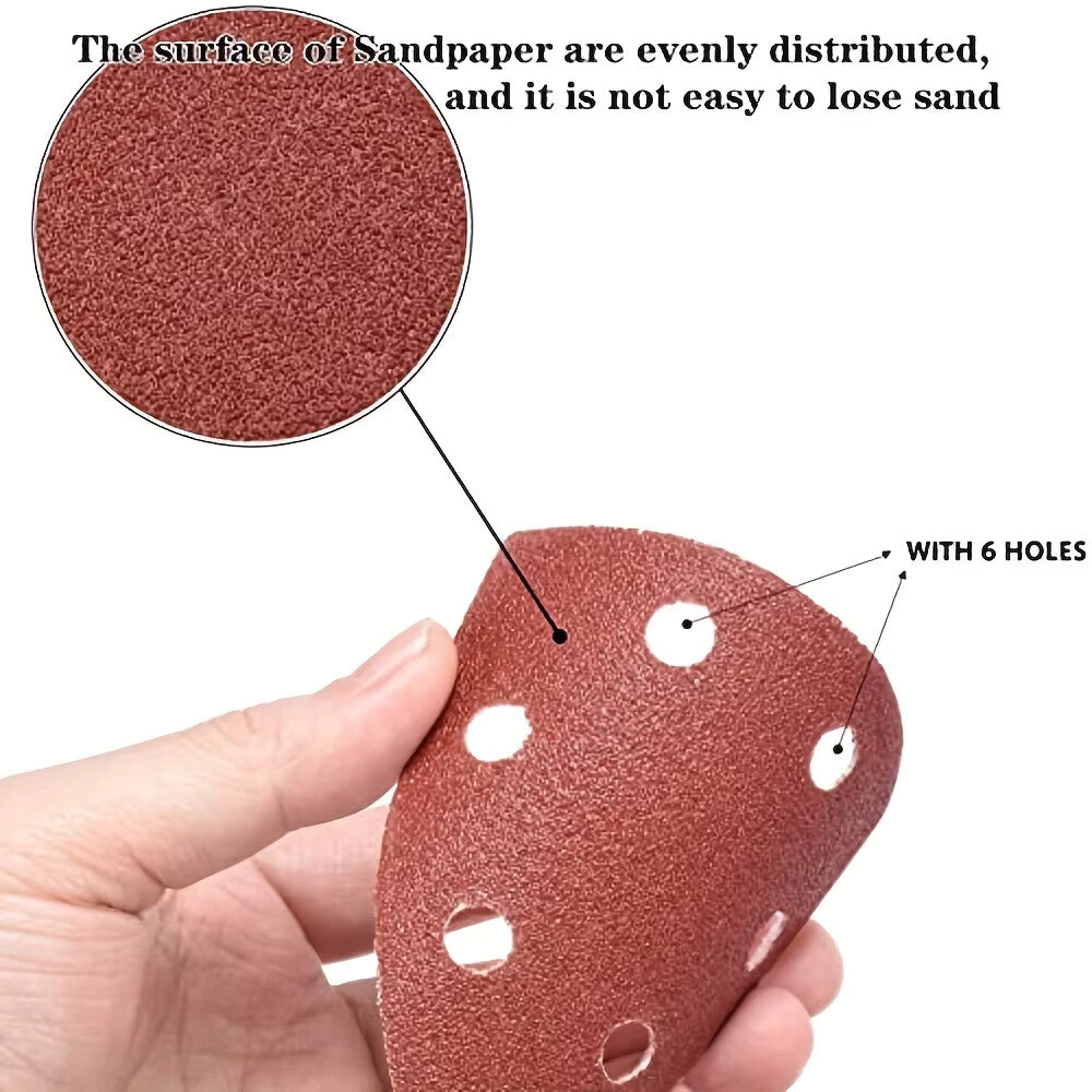 40-320 Grit Triangular Sanding Paper Disc Pad Pack Oscillating Multi Tool Set - Dukes Supplies