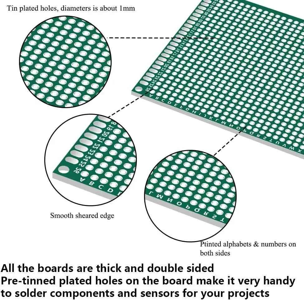 32Pcs Double-Side Protoboard 6 Sizes Circuit Universal Prototype PCB Board Hobby - Dukes Supplies
