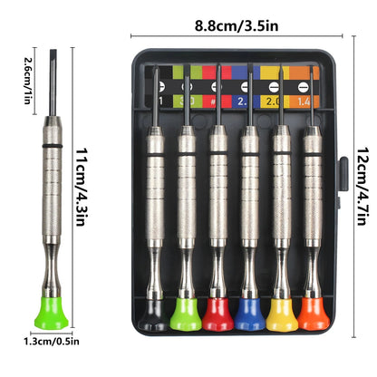6pc Precision Screwdriver Set Flat & Phillips Micro Repair Kit Glasses Phone - Image 20
