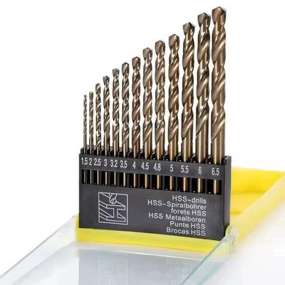 13 Pcs 1.5mm-6.5mm HSS 5% Cobalt Drill Bit Set, for Stainless Steel, Wood, Metal - Image 11