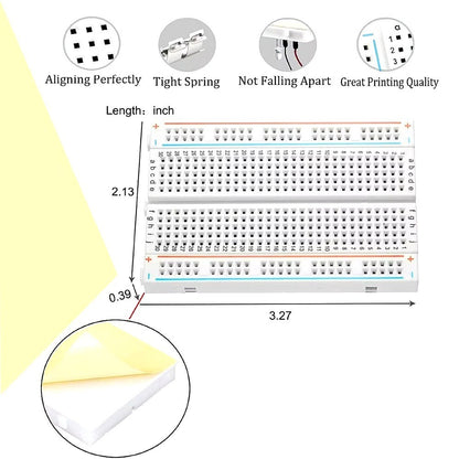 Breadboard Kit: 400pt + 205 Jumper Wires for Arduino/Raspberry Pi Circuits DIY - Dukes Supplies