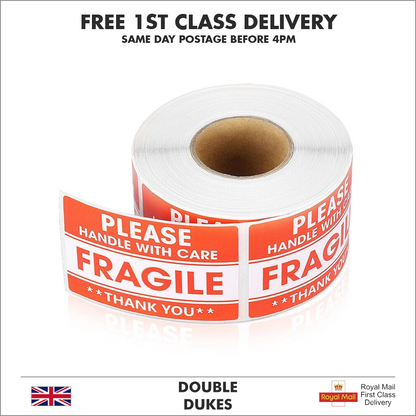 Fragile Please Handle With Care - Sticky Labels / Stickers - Self Adhesive - Dukes Supplies