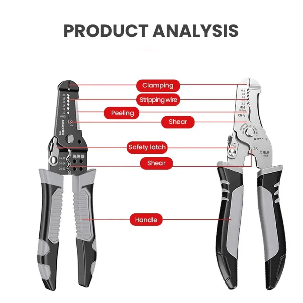Cable Strip Crimping & Cutter Tool - Terminals Crimp Electrical Crimper Plier - Dukes Supplies