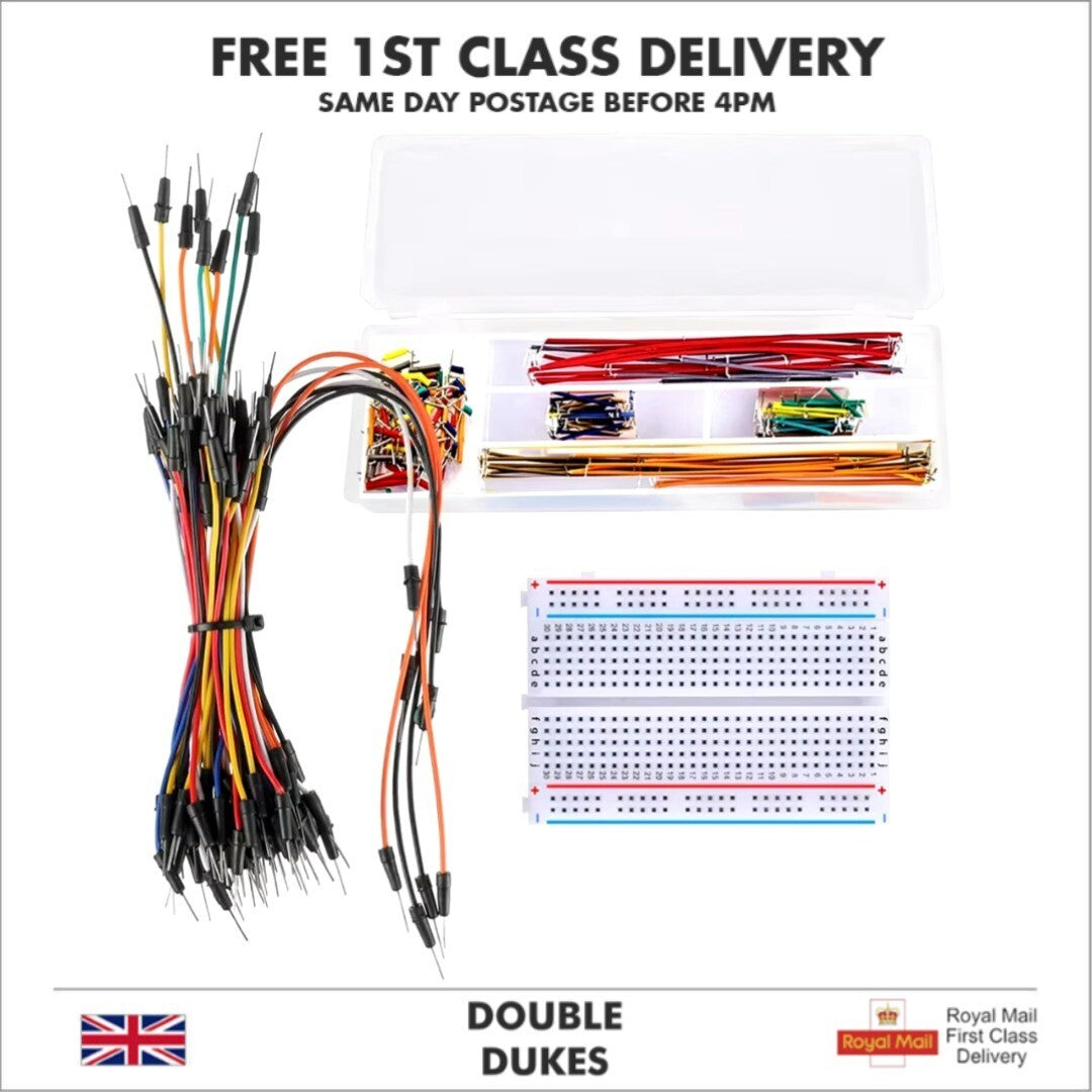 Breadboard Kit: 400pt + 205 Jumper Wires for Arduino/Raspberry Pi Circuits DIY - Dukes Supplies