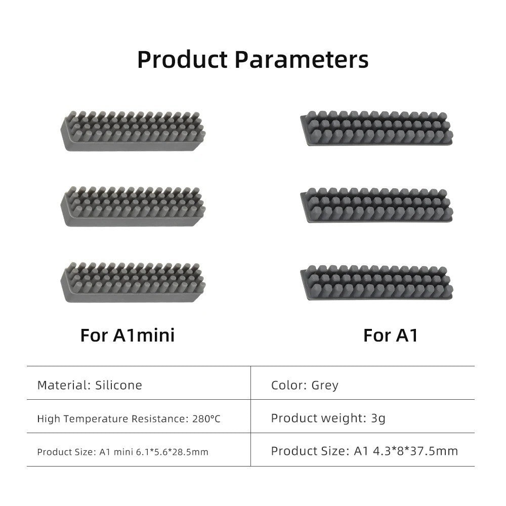 6Pcs Wiper Nozzle Silicone Brush for Bambu Lab A1/A1 Mini Printer Parts - Image 5