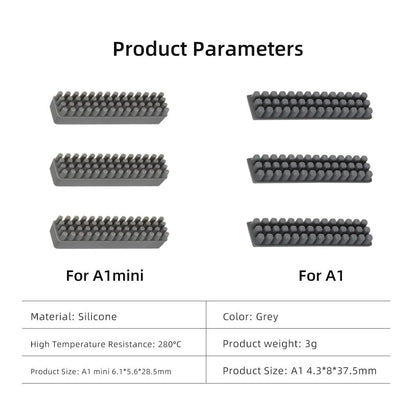 6Pcs Wiper Nozzle Silicone Brush for Bambu Lab A1/A1 Mini Printer Parts - Image 5