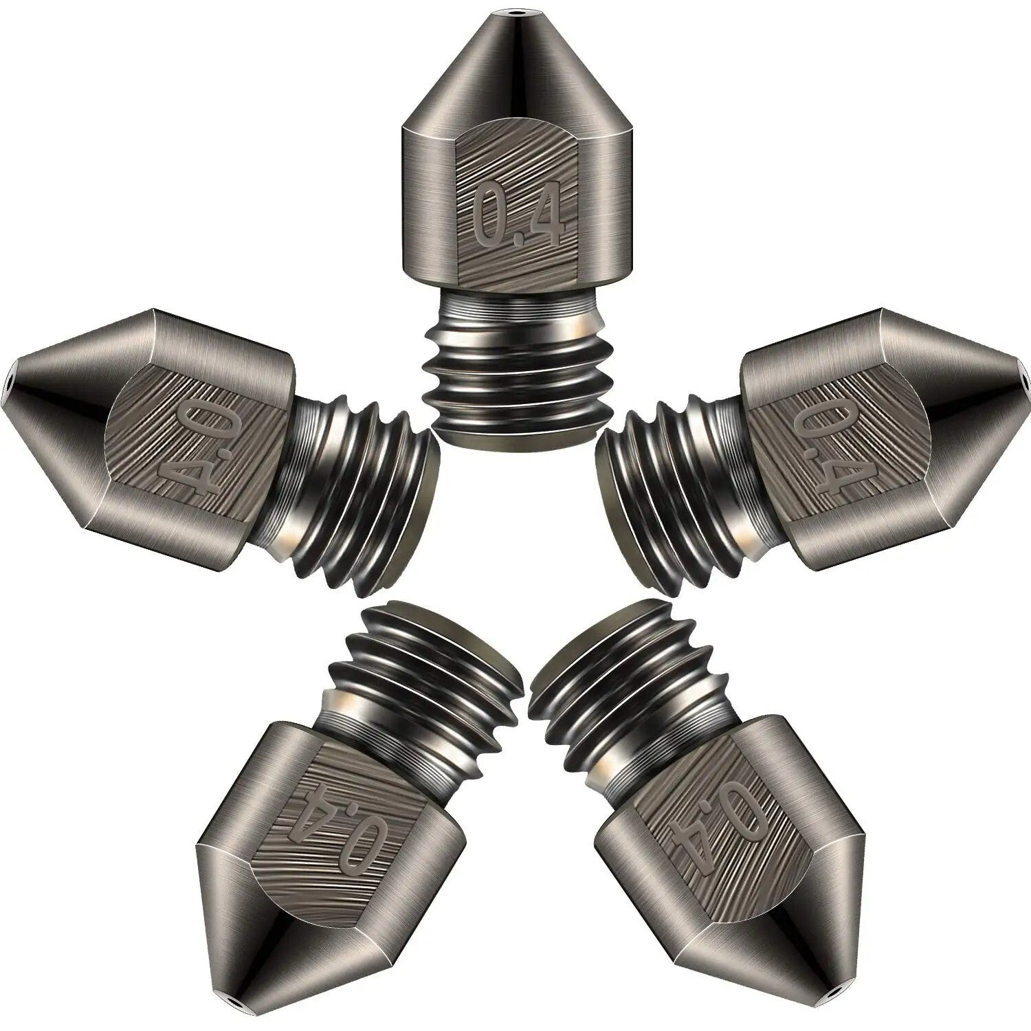 2pcs 0.4mm Hardened Steel 3D Printer Nozzle MK8 CR-10 Ender 3 Anet A8 m6 - Dukes Supplies