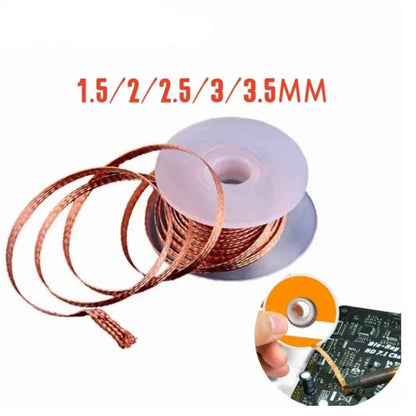 Desolder Desoldering Braid Wick Wire Mop Solder Sucker Fluxed Remover - Dukes Supplies