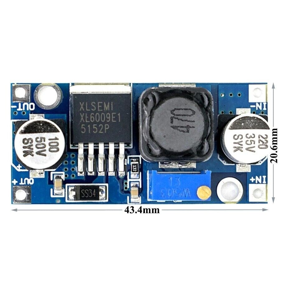 Step Up DC-DC Boost Power Supply Adjustable XL6009E1 Converter Arduino - Dukes Supplies