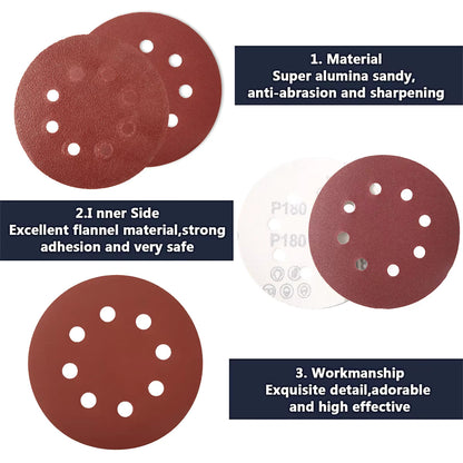 100pc Disc Sanding Pads Paper 5 Inch Round Disc Pad Abrasive Tool | 30-3000 Grit - Dukes Supplies