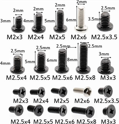 500pc Laptop Computer Screw Kit M2 M2.5 M3 Flat Head Phillips Screw - Image 2