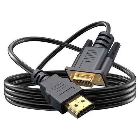 1.8m HDMI to VGA Cable Monitor Lead PC XBOX Laptop Converter Adapter 2m - Dukes Supplies