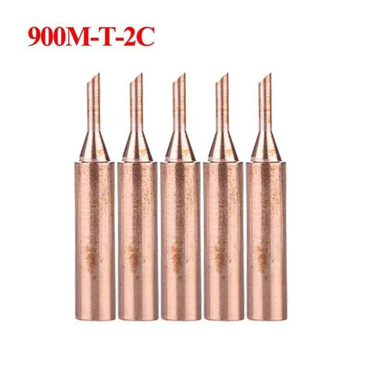 5pc/Set 900M-T-2C Soldering Iron Tip Pure Copper Iron Head Solder Tool Tips - Dukes Supplies
