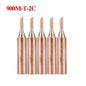 5pc/Set 900M-T-2C Soldering Iron Tip Pure Copper Iron Head Solder Tool Tips - Dukes Supplies