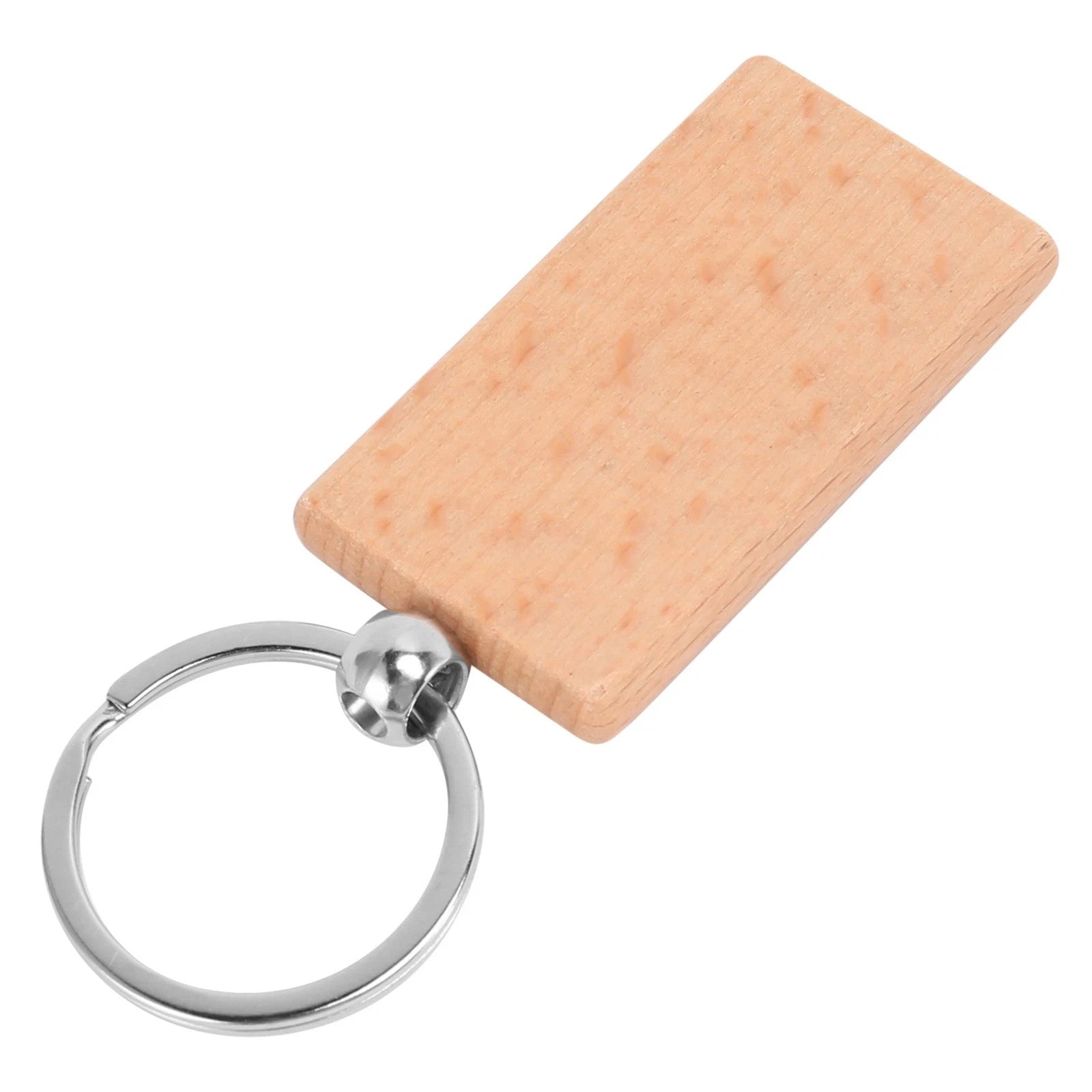 Blank Rectangle Wooden Key Chain DIY Engraving Art Wood Keychains Key Tags - Image 5