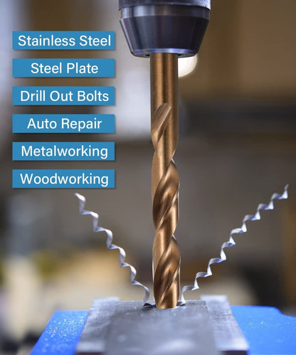 13 Pcs 1.5mm-6.5mm HSS 5% Cobalt Drill Bit Set, for Stainless Steel, Wood, Metal - Image 21