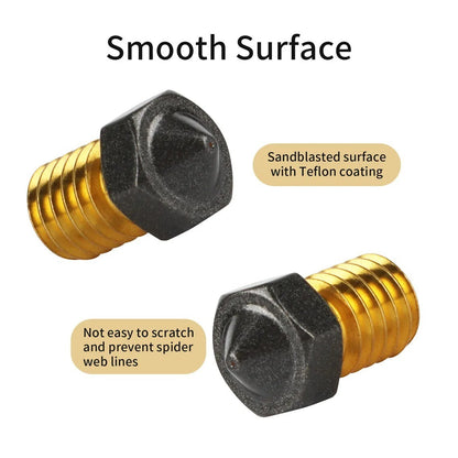 E3D V6 0.4mm PTFE Coated Brass Nozzle 1.75mm Non Stick 3D Printer - Dukes Supplies