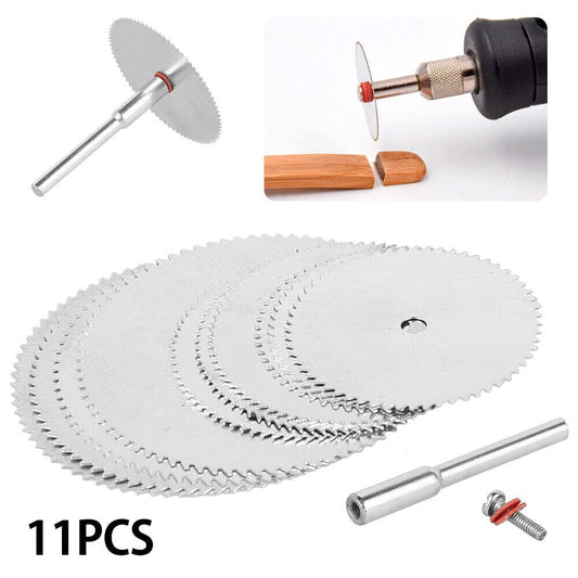 11pcs Circular Saw Blade Disc Mini Drill Wood Cutting For Dremel Rotary Tool BR - Dukes Supplies