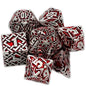 Silver Red Dragon Dice Set - Metal Polyhedral Die Set for DND and TTRPG Gifts - Dukes Supplies