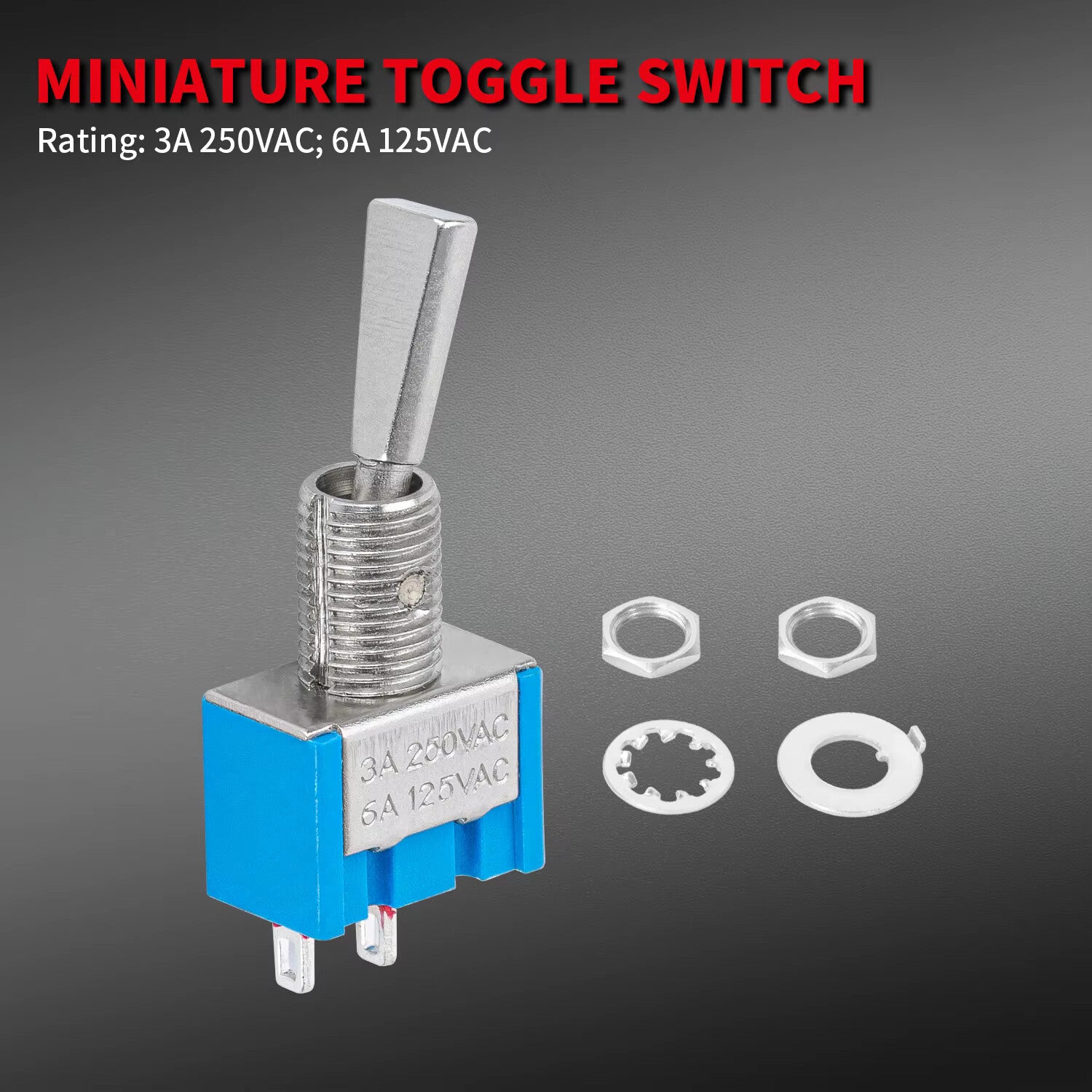 High Quality 2Pin Flat Handle SPST ON OFF 2 Position Mini Toggle Switches MTS101 - Dukes Supplies