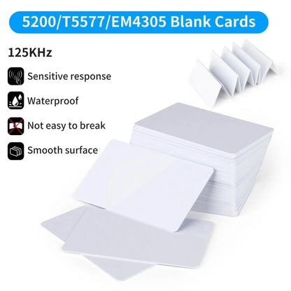 Rewritable RFID Cards 125khz Proximity ID Access control EM4305 T5577 5200 - Dukes Supplies