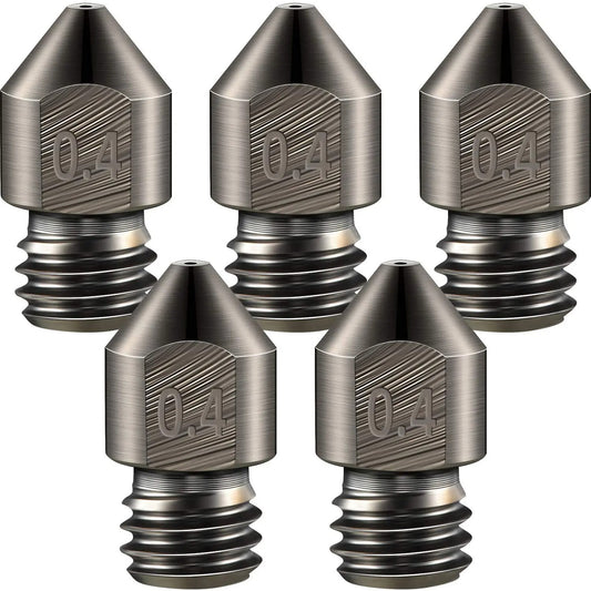 2pcs 0.4mm Hardened Steel 3D Printer Nozzle MK8 CR-10 Ender 3 Anet A8 m6 - Dukes Supplies